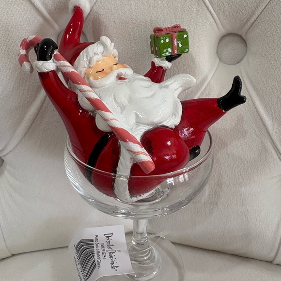 December Diamonds Santa in Martini Glass - Picture 2 of 2